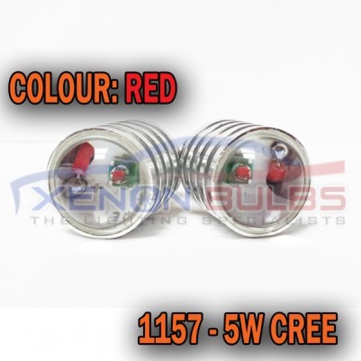 1157 5W RED CREE CANBUS ERROR FREE 